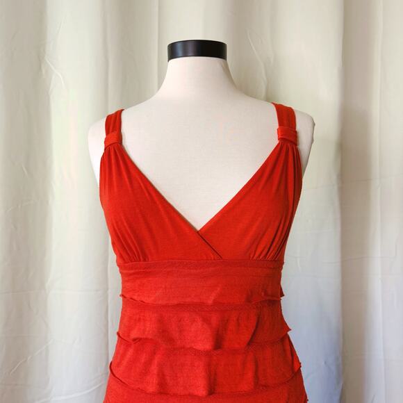 VTG Y2K Max Studio Maxi Ruffle Summer Sun Dress - Picture 3 of 7